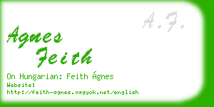 agnes feith business card